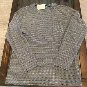 NWT Focus Italian Sweatshirt Gray and White Print